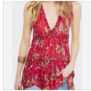 Free People Purple Haze Tunic Hummingbird Print